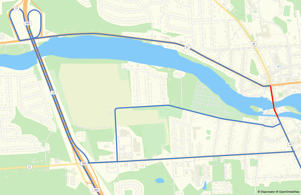 Route 12 Detour Map